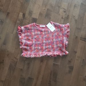 ZARA Cropped Shirt w/ Metallic Thread